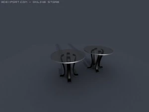 glass living room set 3D Model