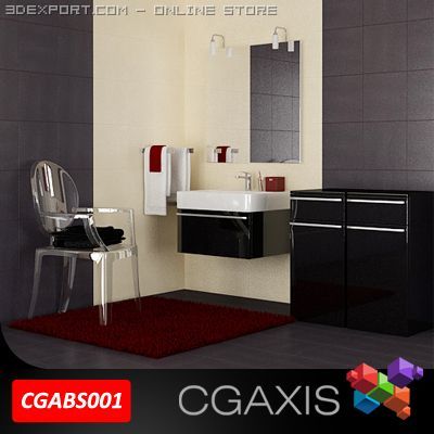 cgaxis bathroom set 01 Model 3D .c4d .max .obj .3ds .fbx .stl .blend 