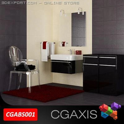 cgaxis bathroom set 01 3D Model .c4d .max .obj .3ds .fbx .stl .blend 