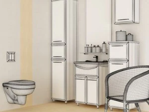 cgaxis bathroom set 03 3D Model