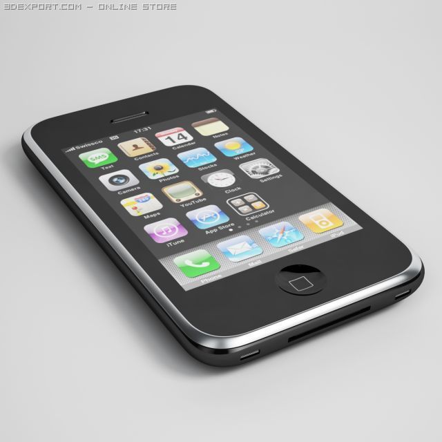 Apple iPhone 3GS Noir Modèle 3D - Télécharger Électronique on