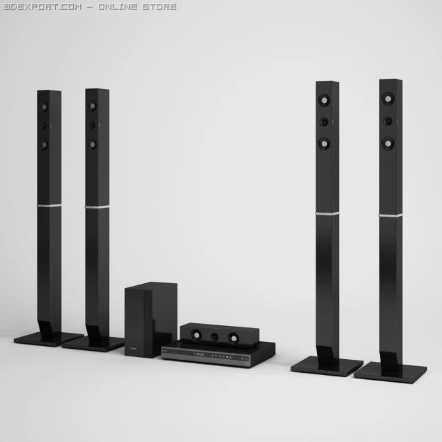 home theater speakers cgaxis electronics 07 3D Model .c4d .max .obj .3ds .fbx .stl .blend 