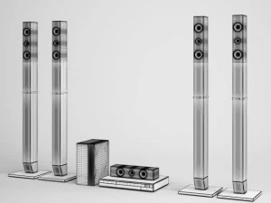 home theater speakers cgaxis electronics 07 3D Model