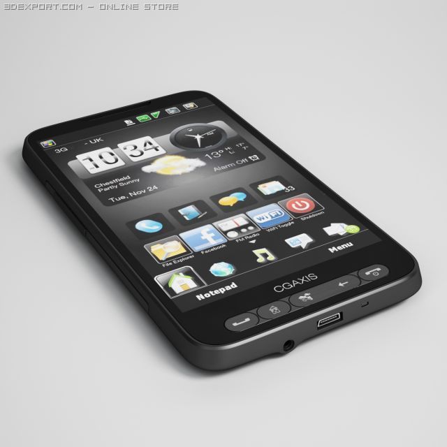 mobile phone cgaxis electronics 16 3D Model .c4d .max .obj .3ds .fbx .stl .blend 
