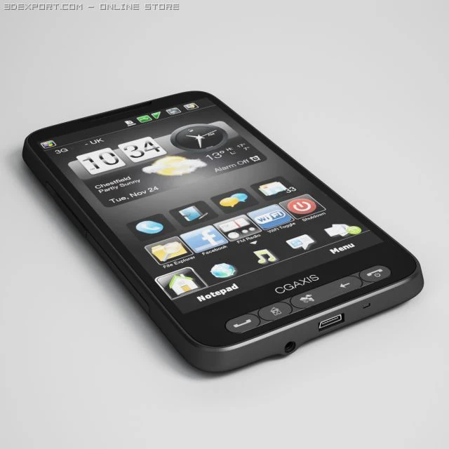 mobile phone cgaxis electronics 16 3D Model .c4d .max .obj .3ds .fbx .stl .blend