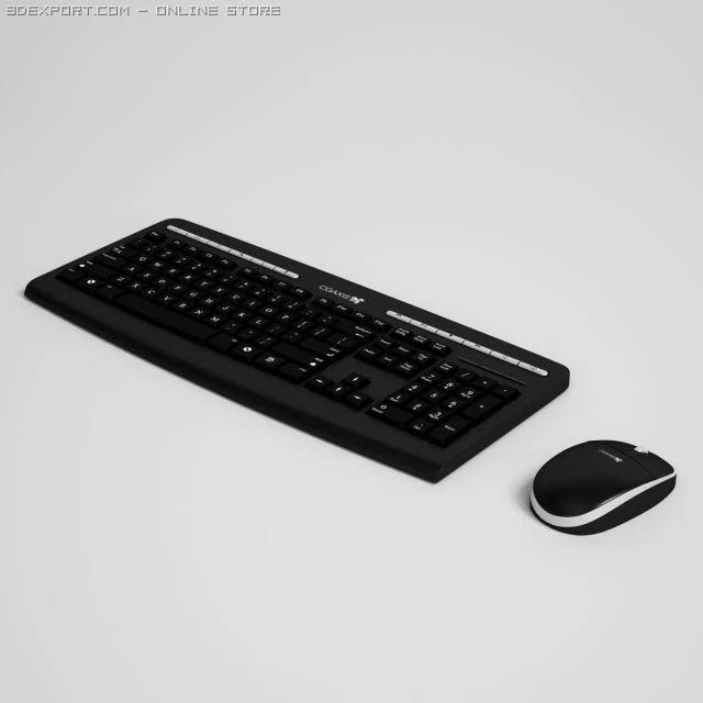 keyboard and mouse cgaxis electronics 25 3D Model .c4d .max .obj .3ds .fbx .stl .blend