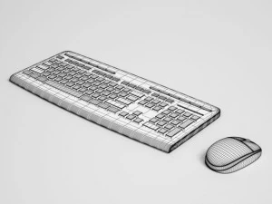 keyboard and mouse cgaxis electronics 25 3D Model