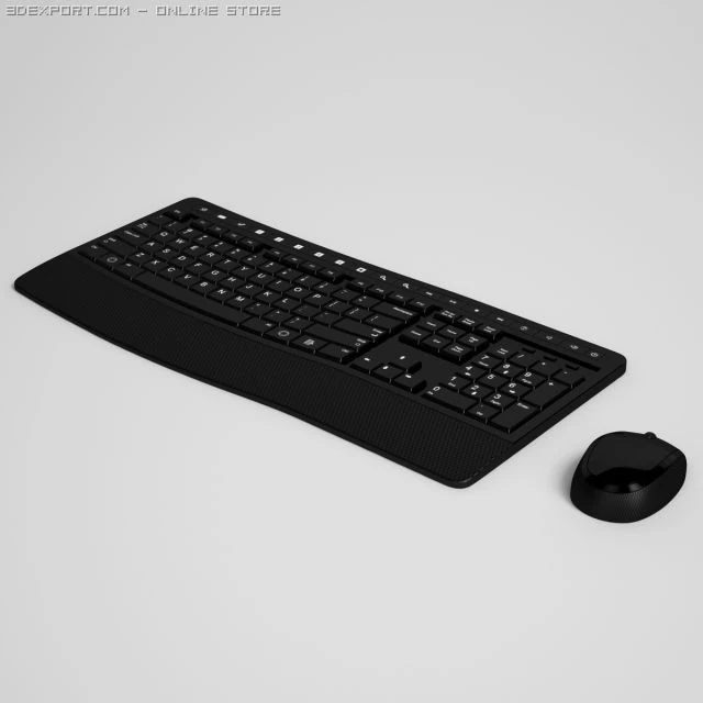 keyboard and mouse cgaxis electronics 26 3D Model .c4d .max .obj .3ds .fbx .stl .blend 