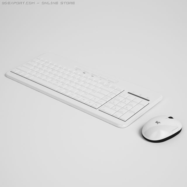 keyboard and mouse cgaxis electrionics 27 3D Model .c4d .max .obj .3ds .fbx .stl .blend 