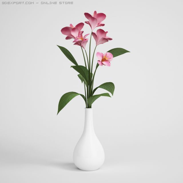 flowers in vase cgaxis models 006 02 Model 3D .c4d .max .obj .3ds .fbx .stl .blend 