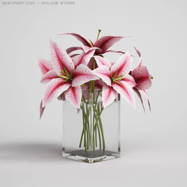 flowers in vase cgaxis models 006 03 3D Model .c4d .max .obj .3ds .fbx .stl .blend