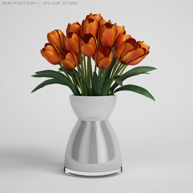 tulips in vase cgaxis models 006 06 3D 模型 .c4d .max .obj .3ds .fbx .stl .blend