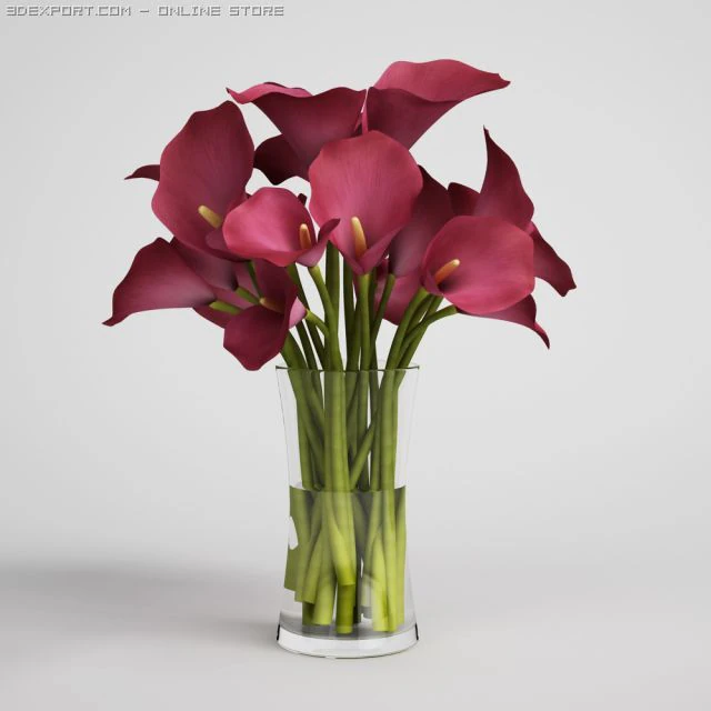 flowers in vase cgaxis models 006 08 3D Model .c4d .max .obj .3ds .fbx .stl .blend 