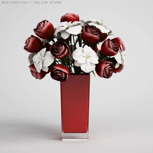 flowers in vase cgaxis models 006 13 3D Model .c4d .max .obj .3ds .fbx .stl .blend 