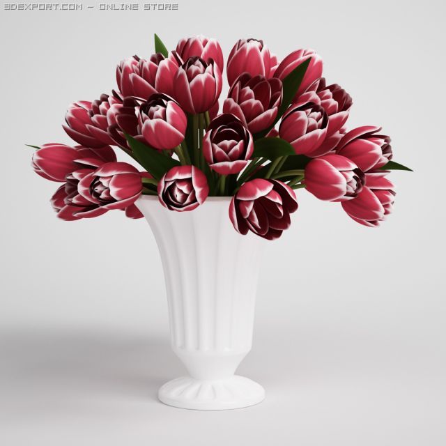 tulip bouquet in vase cgaxis models 006 16 3D Model .c4d .max .obj .3ds .fbx .stl .blend