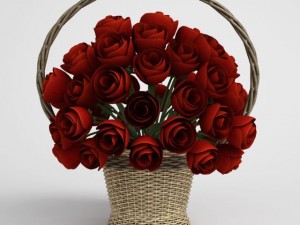 floral bouquet in basket cgaxis models 006 17 3D Model