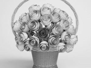 floral bouquet in basket cgaxis models 006 17 Model 3D