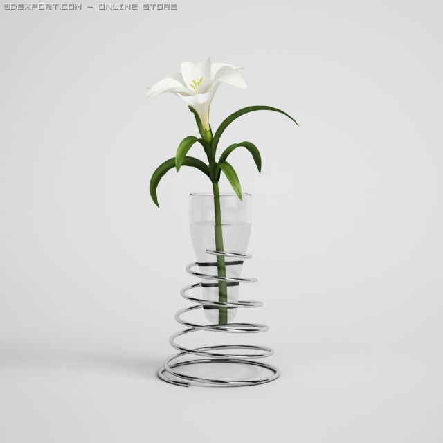 lily in modern vase cgaxis models 006 21 Modello 3D .c4d .max .obj .3ds .fbx .stl .blend 