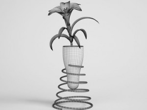 lily in modern vase cgaxis models 006 21 Modello 3D