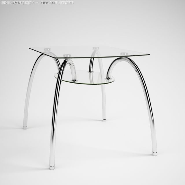 glass  chrome table 06 3D Model .c4d .max .obj .3ds .fbx .stl .blend 