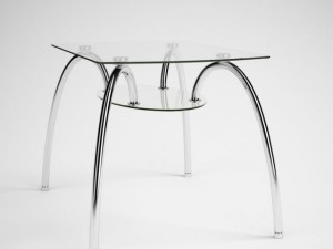 glass  chrome table 06 Modelo 3D