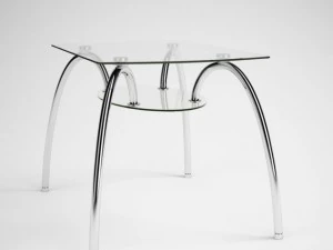 ガラス製クロームテーブル 06 3Dモデル