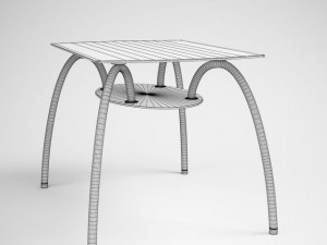 glass  chrome table 06 3D Model