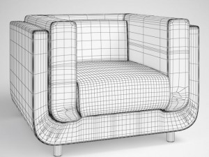 upholstered armchair 07 3D Model