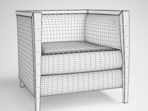 red leather armchair 09 3D Model