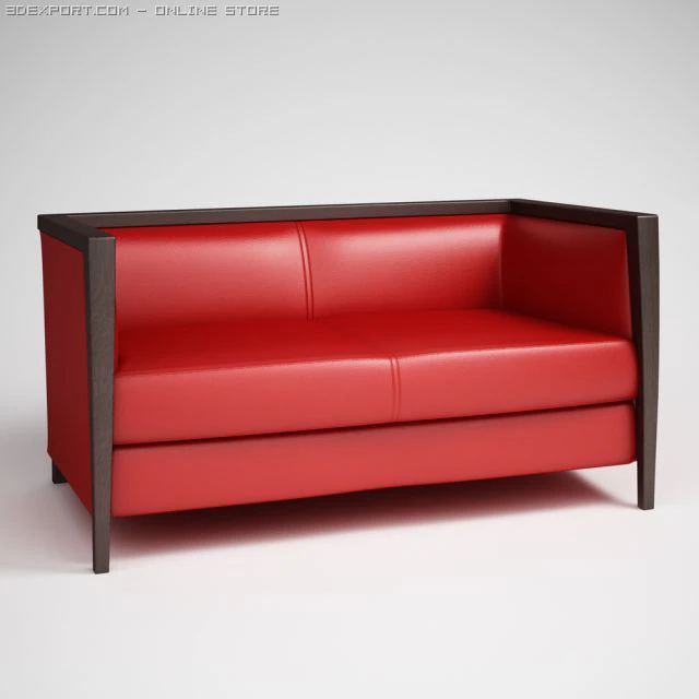 red leather sofa 10 3D Model .c4d .max .obj .3ds .fbx .stl .blend 