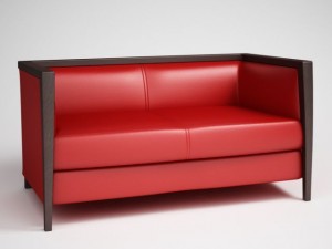 red leather sofa 10 3Dモデル