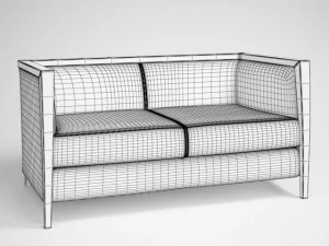 red leather sofa 10 3D Model