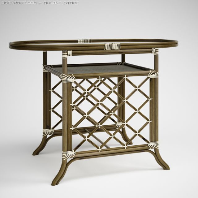 rattan table 02 Modèle 3D .c4d .max .obj .3ds .fbx .stl .blend 