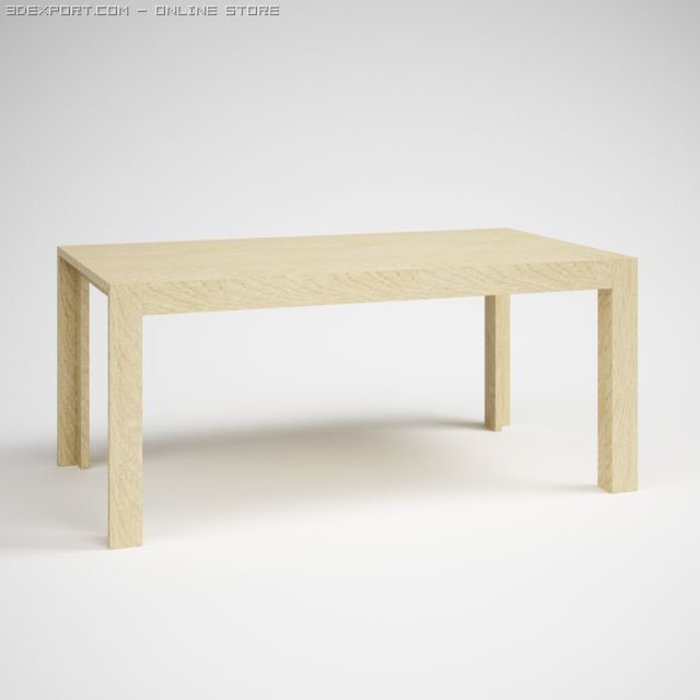wooden parsons table 23 3D Модель .c4d .max .obj .3ds .fbx .stl .blend 
