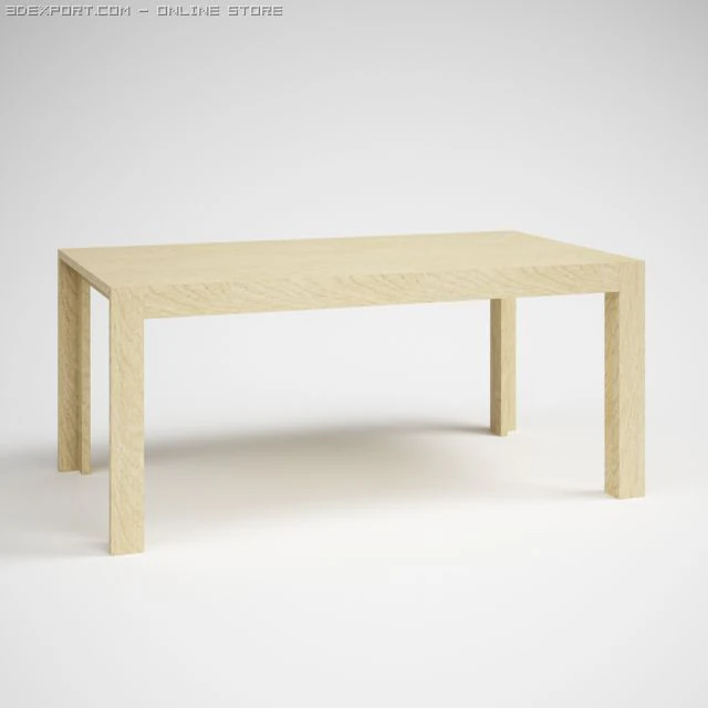 wooden parsons table 23 3D Model .c4d .max .obj .3ds .fbx .stl .blend 
