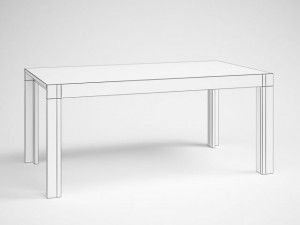 wooden parsons table 23 3D Модель