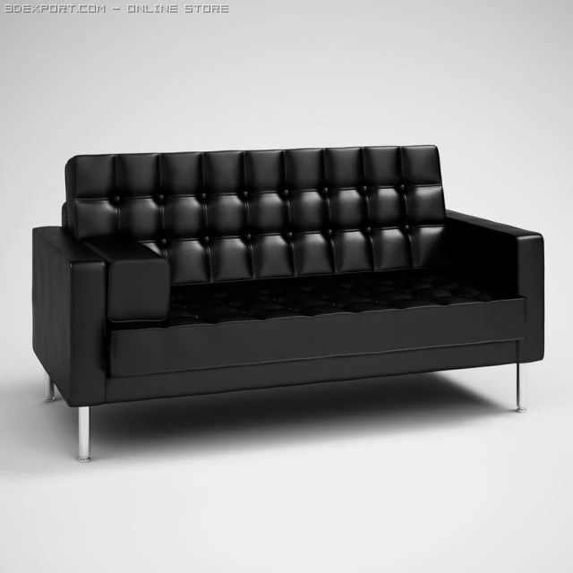 black modern sofa 27 3D Model .c4d .max .obj .3ds .fbx .stl .blend