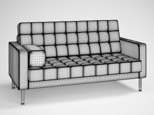 black modern sofa 27 Model 3D