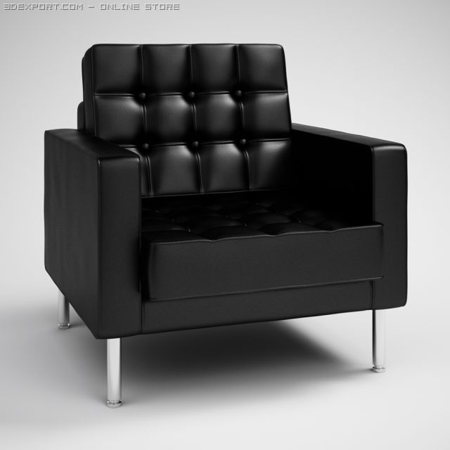 black modern armchair 28 3D Model .c4d .max .obj .3ds .fbx .stl .blend 