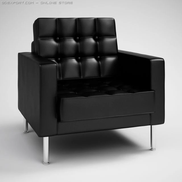 black modern armchair 28 3D Model .c4d .max .obj .3ds .fbx .stl .blend