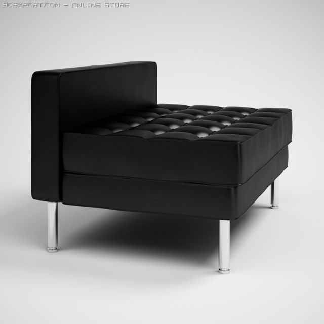 black modern daybed 29 3D Model .c4d .max .obj .3ds .fbx .stl .blend 