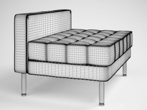 black modern daybed 29 3D Model