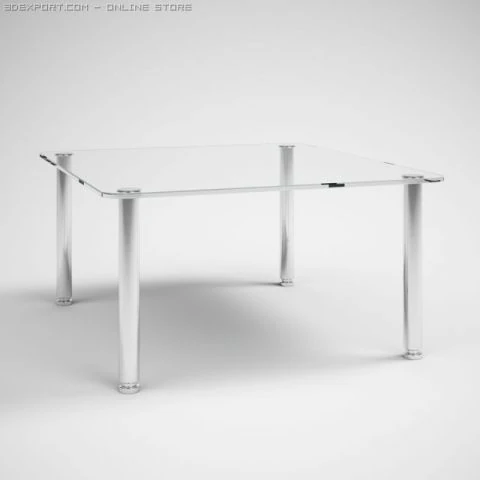 modern glass topped table 30 3D Model .c4d .max .obj .3ds .fbx .stl .blend