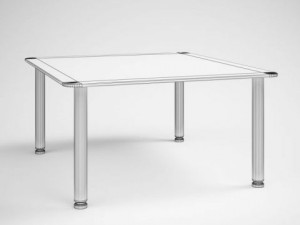 modern glass topped table 30 Model 3D