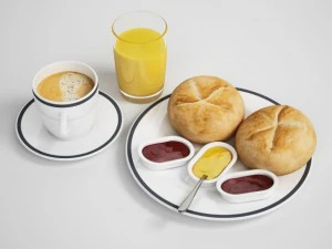 desayuno continental 02 Modelo 3D