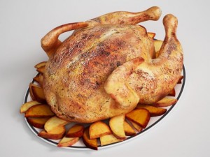roasted chicken potatoes 3D Model