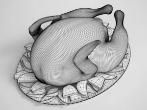 roasted chicken potatoes 3D Model