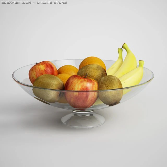 fruit in bowl 08 3D Model .c4d .max .obj .3ds .fbx .stl .blend 
