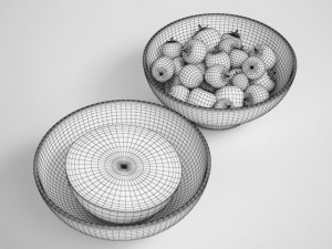 breakfast fruit in bowl 09 3D Model