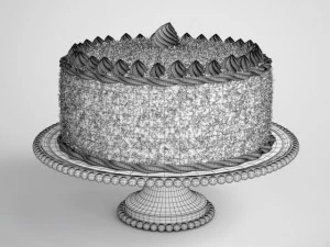 decorated white cake 11 3D Model